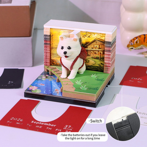 Bloc-notes 3D personnalisé, calendrier, bloc-notes chien, décoration de bureau, notes adhésives, marque-page, papeterie animaux mignons, cadeau d'anniversaire de Noël pour enfants - Product Image 4