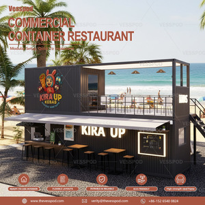 ร้านอาหารคอนเทนเนอร์เหล็กสำเร็จรูปเคลื่อนย้ายได้ทันสมัยและมีระบายอากาศได้ดี - Product Image 1