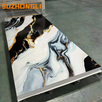 Panneau mural 3D en PVC marbré doré, design géométrique de luxe pour la maison ou l'industrie, imperméable, nouvelle décoration murale