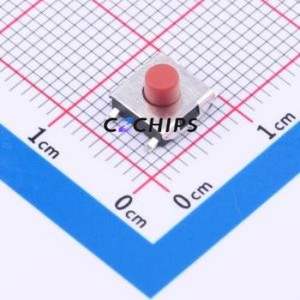 TS-1080S-A6B3-D2 Tactile Switch SMD Switch Single Pole Single Throw Round Button 2.5N Vertical Mount - Product Image 1