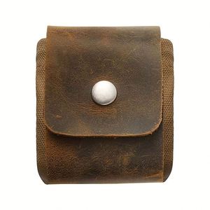 Genuine Leather Canvas Foraging Waist <b>Pouch</b> Leather <b>Pouch</b> Belt Bag for <b>Men</b> Camping Hiking Fruit Picking Mushroom Fruit Foraging - Product Image 1