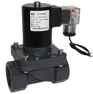 2 Position 2 Way Direct Acting PVC Internal Thread 12-24V 110-220V 0.1-10bar 1-1/2" 40mm Electron Magnetic - Product Image 1