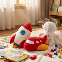 Vente en gros Coussin mignon d'astronaute de l'espace Couette poupée fusée en tissu doux avec remplissage PP Cadeau pour enfants