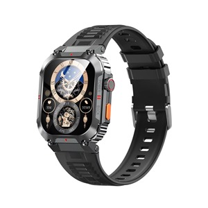 Drioshipping - Tracker d'activité pour hommes avec écran IPS 2,02 pouces, étanche IP68, appels Bluetooth, assistant vocal, moniteur de fréquence cardiaque, compatible iOS - Product Image 1