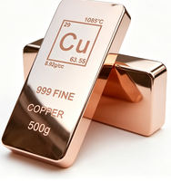 Barre de cuivre d'investissement de 1 kg, pureté 99,9 %, poids personnalisé, directement de l'usine, faible MOQ, lingot de cuivre