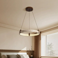 Lustre LED à spectre complet de style zen rétro chinois, pierre de grotte jaune, duplex, hall principal, protection des yeux, style rétro