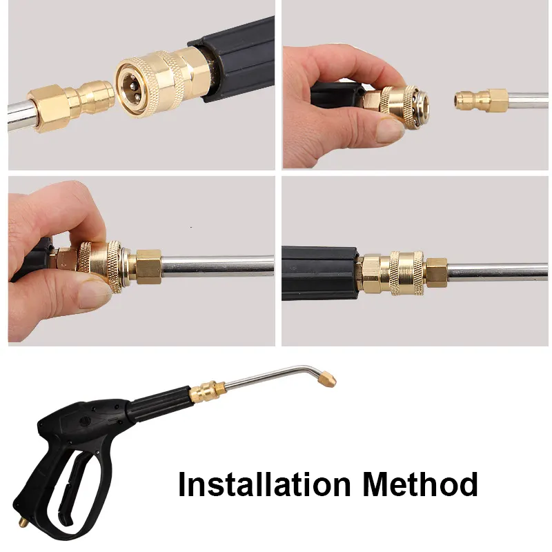 90 degree elbow nozzle U-shaped bend rod Fan shaped gun head Cleaning machine with high pressure car wash gun lengthening rod