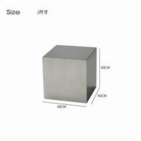 Table d'appoint carrée moderne en acier inoxydable, table de chevet minimaliste, table basse de balcon pour salon et bureau