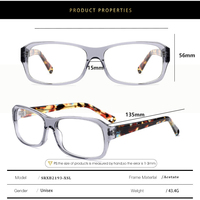 Montures de lunettes unisexes classiques anti-lumière bleue, légères et durables, en acétate géométrique ovale, faites à la main, avec charnière à ressort, écologiques