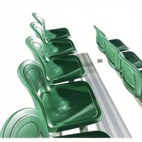 Gradas de Aluminio de 2 Filas con Asientos de HDPE de Respaldo Medio, Capacidad de Carga de 330 Libras, Instalación Modular, Portátiles para Estadios