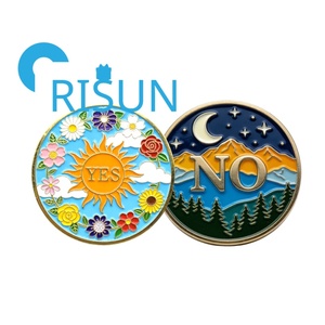 Moneda de desafío personalizada al por mayor con esmalte suave o duro, con diseño de suerte y destino, tipo moneda de decisiones Sí/No, impresa en UV, colorida, con la palabra SÍ o NO - Product Image 3