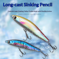 Aotuo Hot Selling 14g 24g Sinking Pencil Jig Lure Set Umpan Buatan Keras untuk Ikan Bass Mandarin Air Tawar