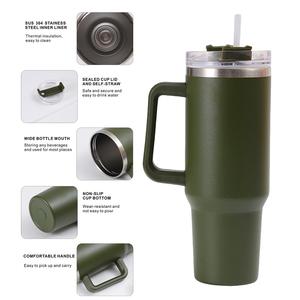 Bouteille d'eau isotherme en acier inoxydable de 40 oz, double paroi sous vide, réutilisable, grande capacité, pour <span class=keywords><strong>bière</strong></span> et café, avec couvercles et paille - Product Image 3