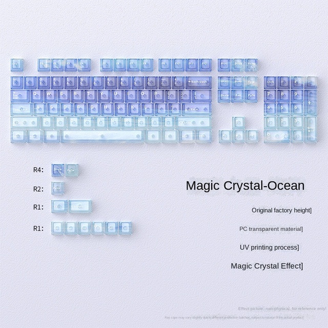 Transparent Keycaps Set 60 75 100 Percent Keycaps Cherry Profile KeyCap for Mx Switches Mechanical Keyboard