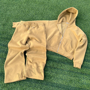 Ensembles personnalisés de sweat à capuche à double fermeture éclair sweat à capuche et pantalon de survêtement en polaire de haute qualité - Product Image 5