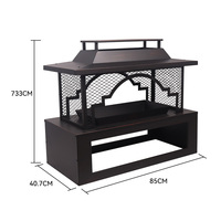 Brûleur à bois portable d'extérieur, foyer à bois extra profond