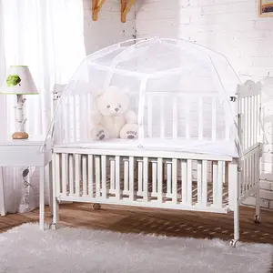 Сетчатая портативная Съемная круглая складная детская кроватка для новорожденных с защитой от насекомых деревянная всплывающая кроватка юрта москитная сетка