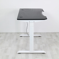 Table de bureau électronique à moteur unique, mécanisme assis-debout, base métallique, ergonomique, réglable en hauteur pour ordinateur
