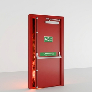 <span class=keywords><strong>Porte</strong></span> en acier ignifuge à panneaux épaissis, durable et facile à installer pour les immeubles de bureaux et divers projets d'ingénierie. - Product Image 1