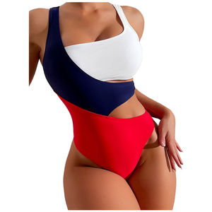 Traje de baño de una pieza con un solo hombro para mujer JSN, talla grande, estampado, bikini, estilo brief, venta al por mayor - Product Image 4