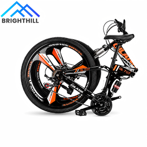 Vélo de montagne pliable en promotion, 21 vitesses, 26 pouces, cadre en acier haute teneur en carbone, double suspension, roues en alliage d'aluminium, freins à disque, pour adultes - Product Image 1