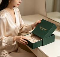 Boîte à bijoux coulissante personnalisée en gros, boîte cadeau de luxe en papier rigide avec doublure en velours pour l'emballage de bijoux