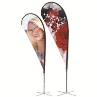 Drapeau publicitaire extérieur en forme de goutte d'eau, double face, impression numérique, tissu polyester, pour promotion d'événements et salons professionnels