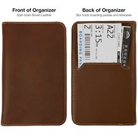 Portefeuilles de voyage en cuir véritable personnalisés pour la famille, avec fermeture éclair, porte-documents, étui pour passeport, avec RFID, portefeuilles en cuir Crazy Horse