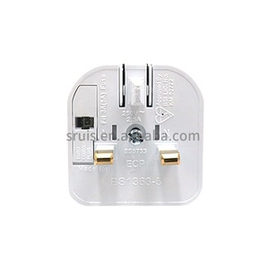 2 polos Euro Europa UE enchufe a 3 pines Reino Unido enchufe fundido convertidor adaptador de enchufe 5A <span class=keywords><strong>ECP</strong></span> en blanco - Product Image 2