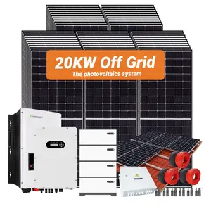 Système solaire hybride hors réseau 20kW système solaire pv solaire personnalisé avec batterie au lithium