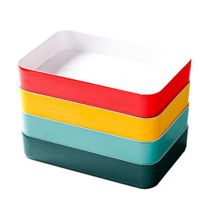Plato de bandeja para servir desechable de <span class=keywords><strong>melamina</strong></span> cuadrada irrompible colorida de nuevas tendencias al por mayor para regalos - Product Image 3