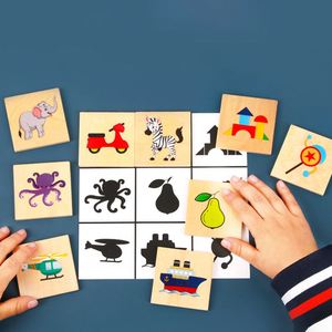 Rompecabezas de Educación Temprana, Juego Interactivo para Padres e Hijos, Entrenamiento de Memoria Visual, Juguete de Madera para Emparejar Sombras - Product Image 2
