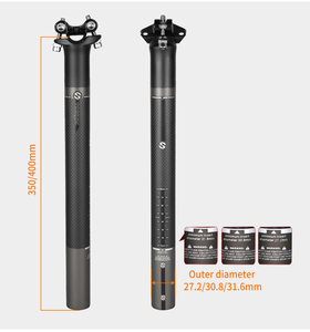 TOSEEK-<span class=keywords><strong>Tige</strong></span> <span class=keywords><strong>de</strong></span> <span class=keywords><strong>selle</strong></span> en <span class=keywords><strong>carbone</strong></span> pour VTT, tube <span class=keywords><strong>de</strong></span> <span class=keywords><strong>selle</strong></span> <span class=keywords><strong>de</strong></span> vélo <span class=keywords><strong>de</strong></span> <span class=keywords><strong>route</strong></span> gris, mat, brillant, 0mm, 27.2/30.8/31.6mm - Product Image 3