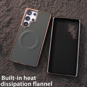 Dissipation thermique flanelle placage bords étui rigide pour Samsung Galaxy S22 S23 S24 S25 Ultra S24FE couverture de charge sans fil magnétique - Product Image 2