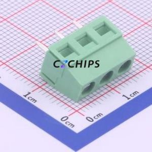 WJ127-5.0-3P Screw Terminal Block Through hole Component (THT),P=5mm Connector 1x3P 5mm Green Through Hole - Product Image 1