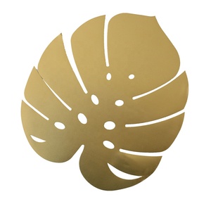 En STOCK Color oro respetuoso del medio ambiente de plástico HOJA DE Monstera mantel para cocina comedor <span class=keywords><strong>Accesorios</strong></span> - Product Image 1