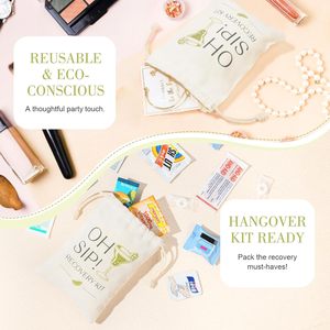 Bolsas con Cordón para Kit de Resaca Margarita Oh Sip, Recuerdos para Despedidas de Soltera, Regalos de Cumpleaños, Viajes de Chicas, Suministros de Emergencia - Product Image 4