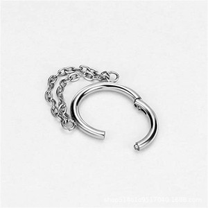 Anneau de nez en acier inoxydable 316L à double maillon de style géométrique pour bijoux de piercing tendance pour les fêtes - Product Image 4