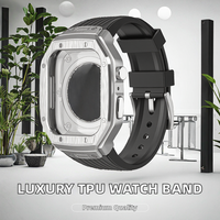 Bracelet de montre en TPU avec boîtier en alliage à 12 broches respirant de luxe pour montre S4/5/6/7/8/9 44/45 mm