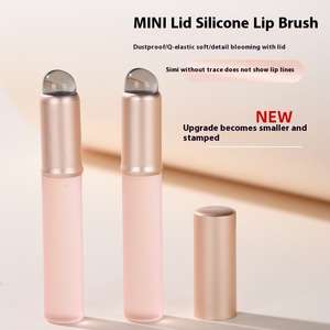 Mini cepillo de labios de silicona de cabeza profesional portátil con tapa para lápiz labial tinte corrector vientre dedo producto de goma - Product Image 3