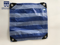 Bâche en PE tissée rayée bleue et blanche Million Blue White Striped, 80/90 g/m², imperméable et résistante à la pluie, service de découpe disponible pour l'extérieur