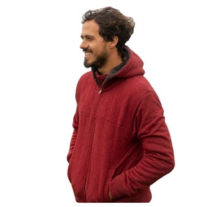 Veste à capuche zippée en coton pour hommes, veste à capuche en fourrure avec capuche et fermeture éclair de style nouveau pour vêtements de sport d'hiver, design à motif uni, au prix de gros - Product Image 3