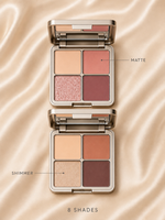 Palette de fards à paupières métalliques 4 teintes avec miroir intégré, maquillage pour les yeux chauds, mat et scintillant, haute pigmentation