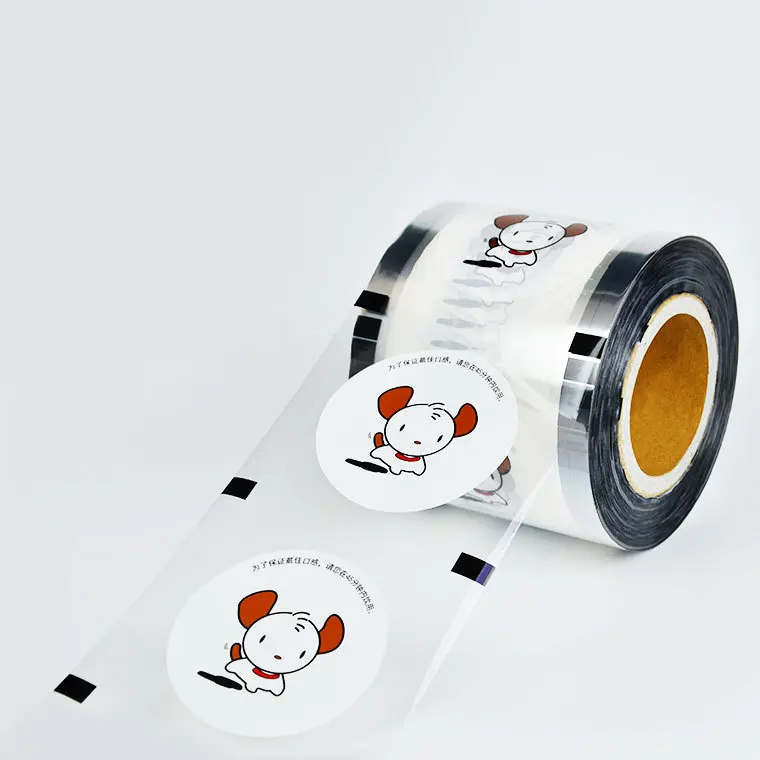 Pellicola sigillante per tazze da tè a bolle personalizzata ecologica pellicola sigillante stampata per tazze di plastica