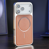 JOYPORODO L142 Coque de Téléphone en Cuir Personnalisée pour iPhone 17 16 15 Pro Max Air, Housse Mobile Magnétique pour Samsung S26 S25 S24 Ultra