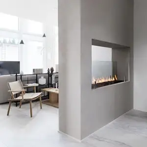 Gas Linear Burner Bio Fireplace Metal Deluxe Modern Customized Remote Control Outdoor Eco-friendly Indoor Apartment Insert