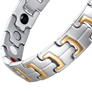 Pulsera magnética de titanio puro para hombres, pulsera magnética de energía de iones de germanio para terapia de salud, presión arterial, joyería personalizada, venta al por mayor - Product Image 3