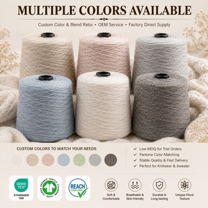 <span class=keywords><strong>Prix</strong></span> d'usine Fil fantaisie Blossom 1/6NM 3% <span class=keywords><strong>Laine</strong></span> 15% Coton 10% Acrylique 69% Polyester 3% Spandex Fil mélangé élastique pour le tricot - Product Image 3