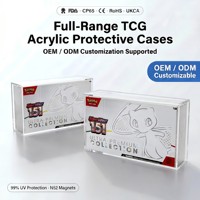 Boîtier acrylique écologique ultra-premium 151 avec protection UV à 99 %, couvercle magnétique robuste pour TCG UPC, rangement et protection DIY