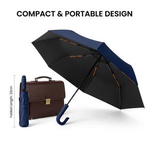 Nouvel Arrivage Parapluie Personnalisé Entièrement Automatique à Trois Plis 8K 3+2 Baleines Coupe-Vent avec Impression de Logo - Product Image 2
